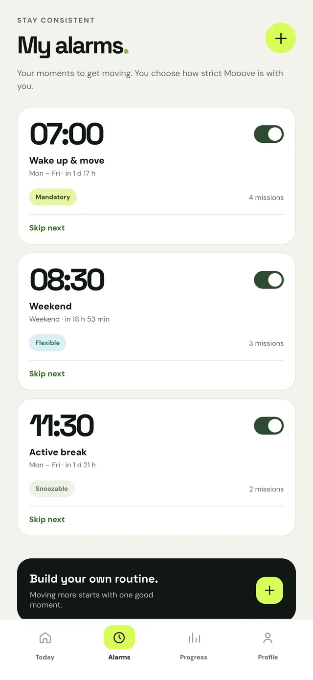 All your alarms